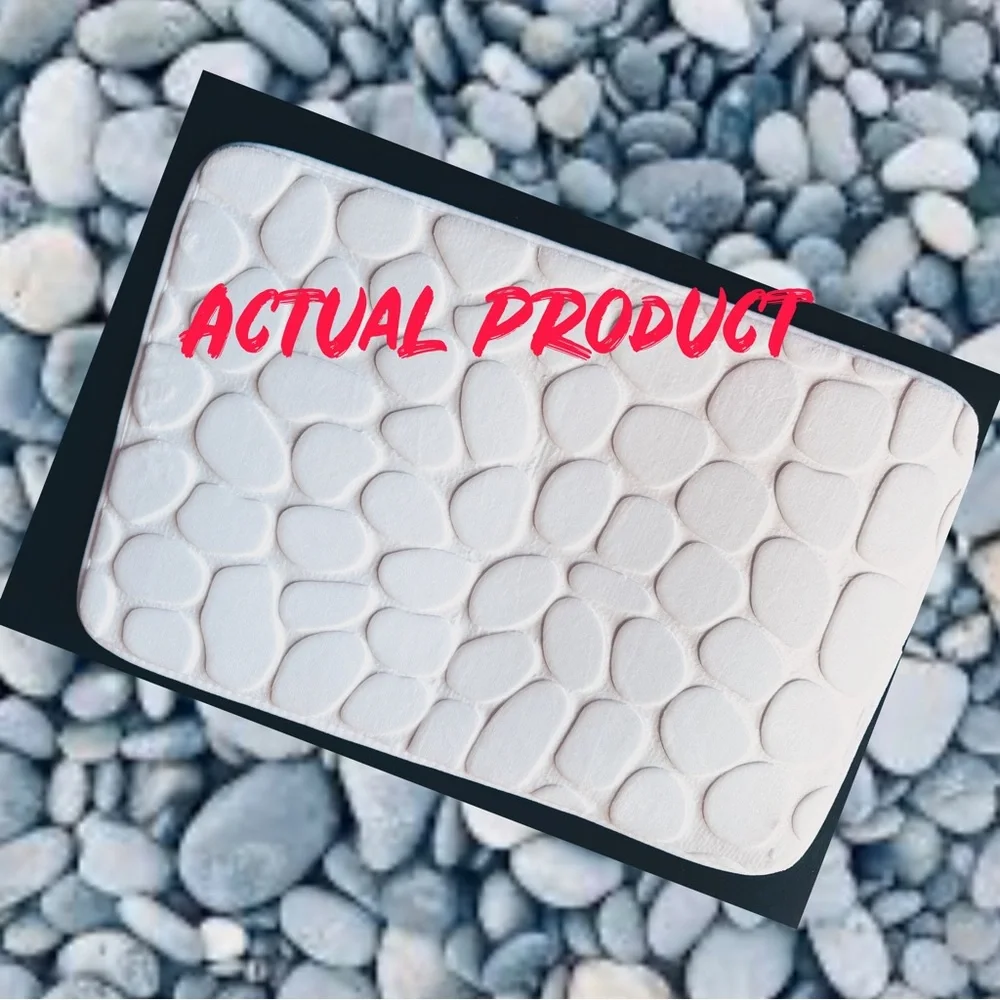 White Pebble Memory Foam Super Absorbent Floor Mat